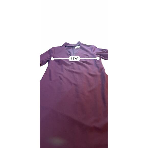 Eliza J Women's Bell Sleeve V-Neck Cut Out Shift Eggplant Dress - Picture 6 of 13